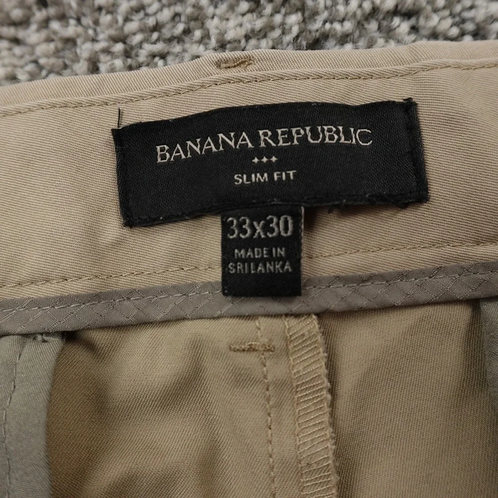 Banana‎ Republic Pants Mens 33X30 Beige Chino Trouser Performance Tech Flat Golf